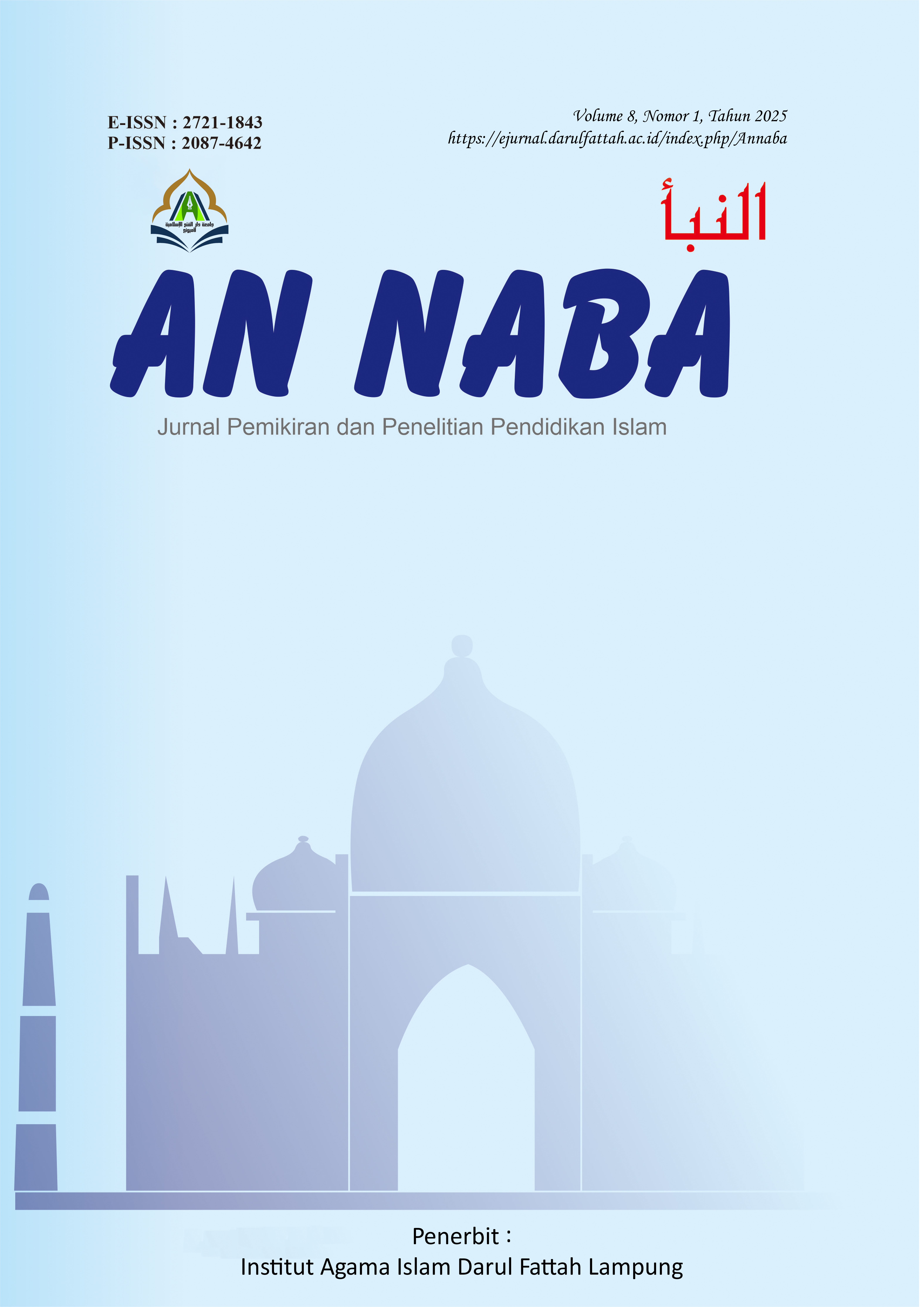 					View Vol. 8 No. 1 (2025): An Naba : Jurnal Pemikiran dan Penelitian Pendidikan Islam
				